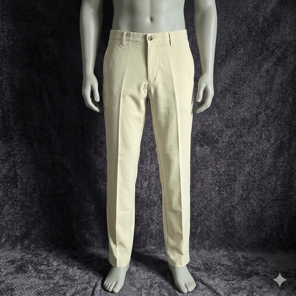 Adidas Mens Golf Pants 36x32 (Fits 38x31) Flat Front Performance Khaki Trousers